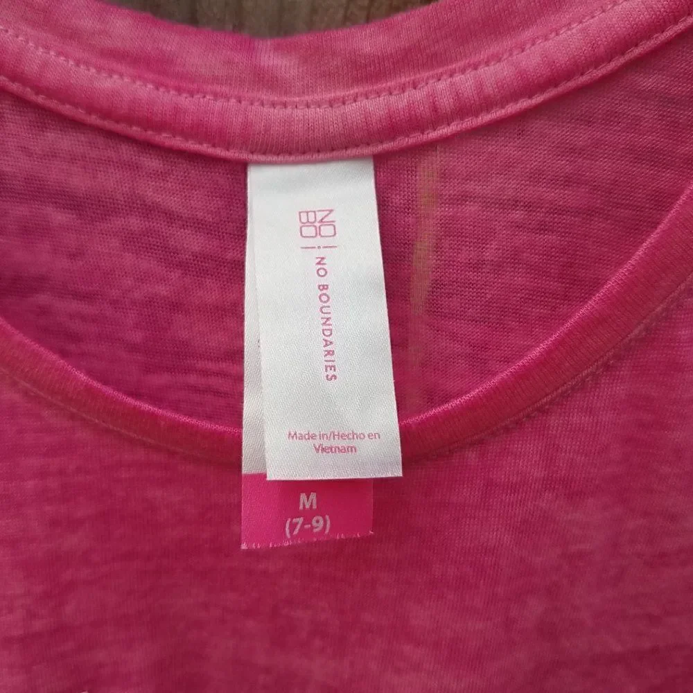 Juniors Medium 7/9 Tank Top Bright Pink Love Heart w/Stars NWOT - Picture 4 of 10